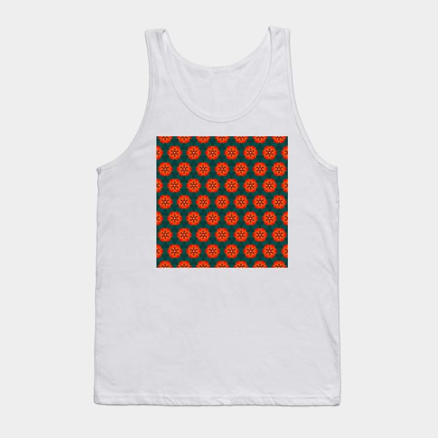 Red poppy floral honeycomb tile pattern Tank Top by redwitchart